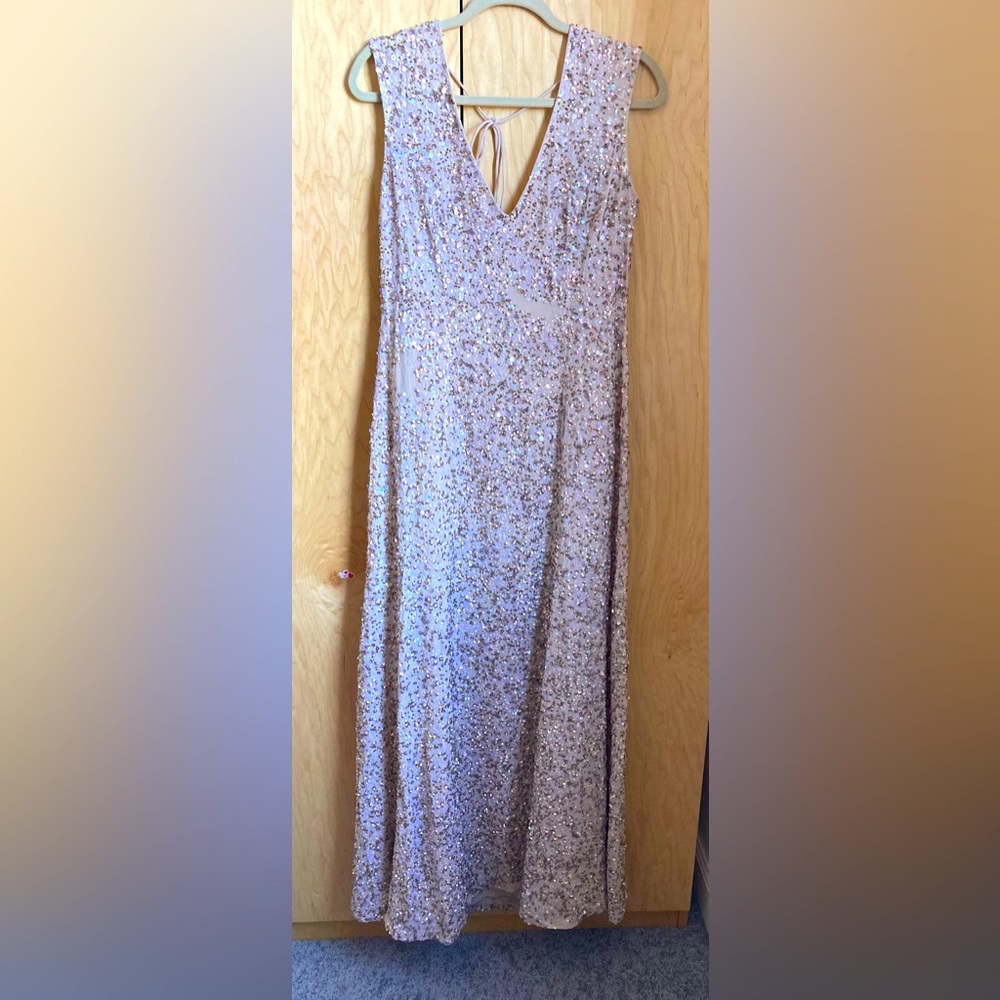 Wonder by Jenny Packman size 10 gold sequin gown